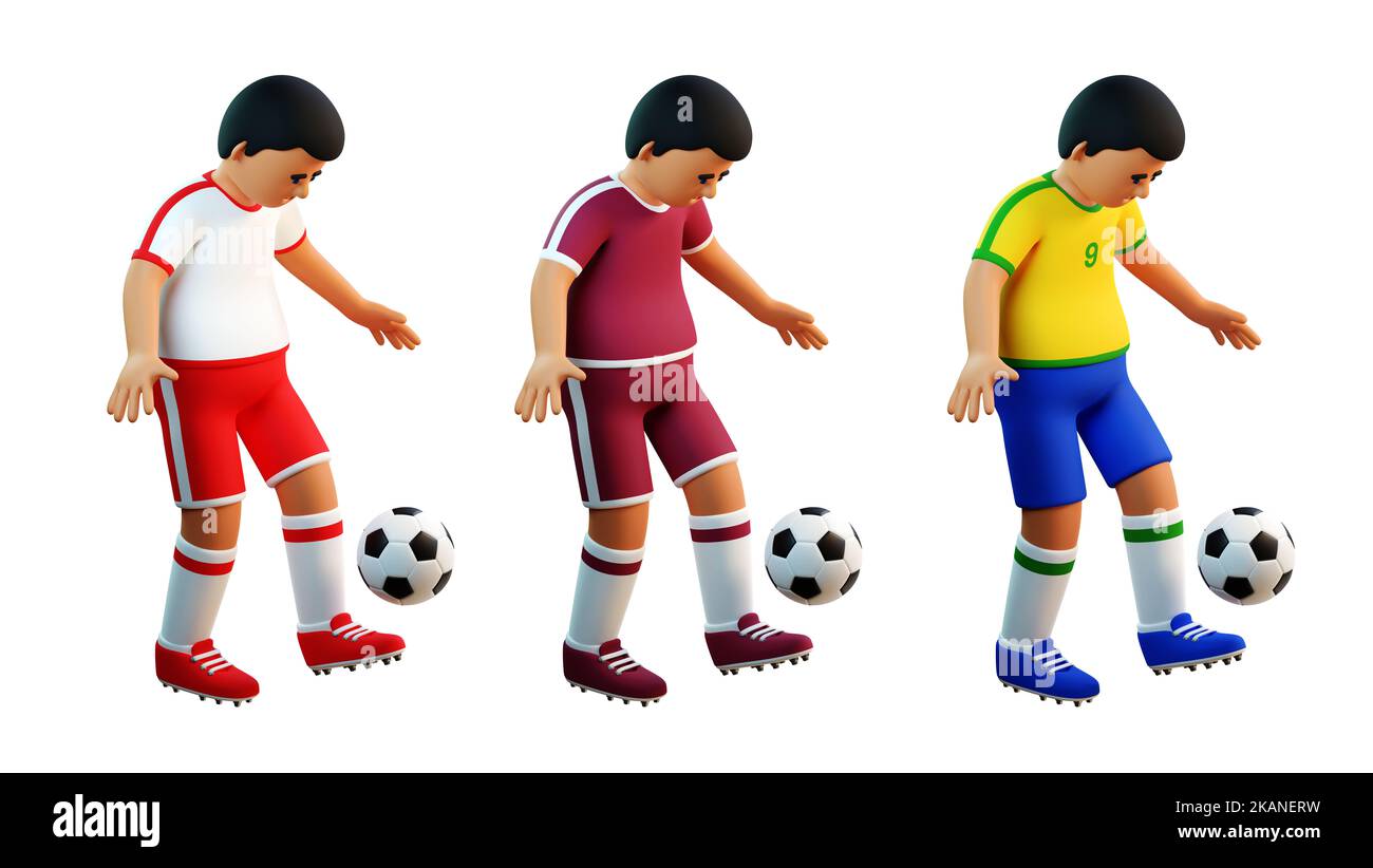 3d football player juggles a soccer ball Stock Photo Alamy