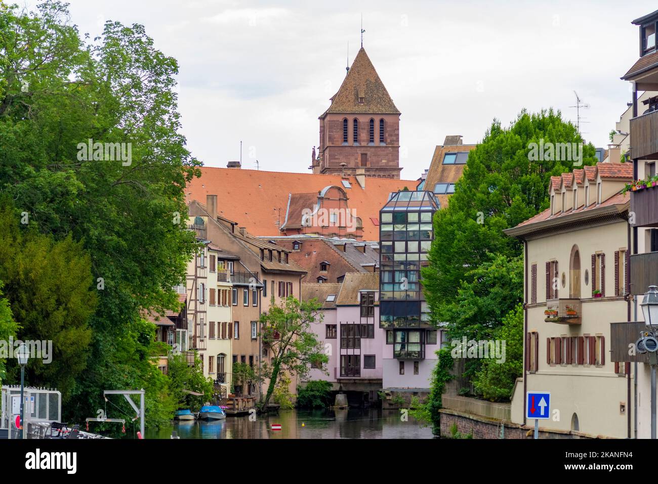 Idyllic impression of Strasbourg, a city at the Alsace region in France Stock Photo