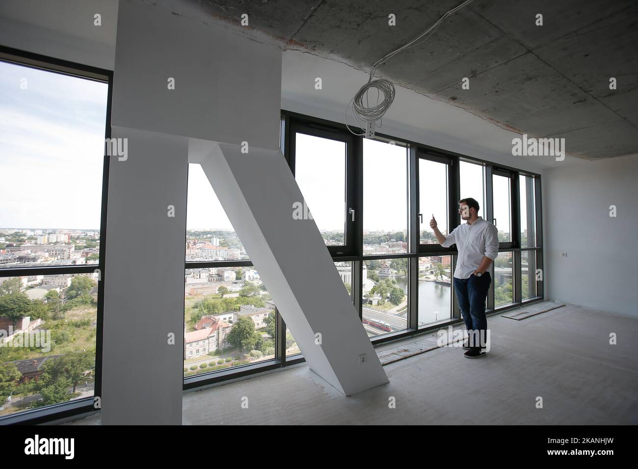 The interior of an apartment on the 15th floor of the newly built