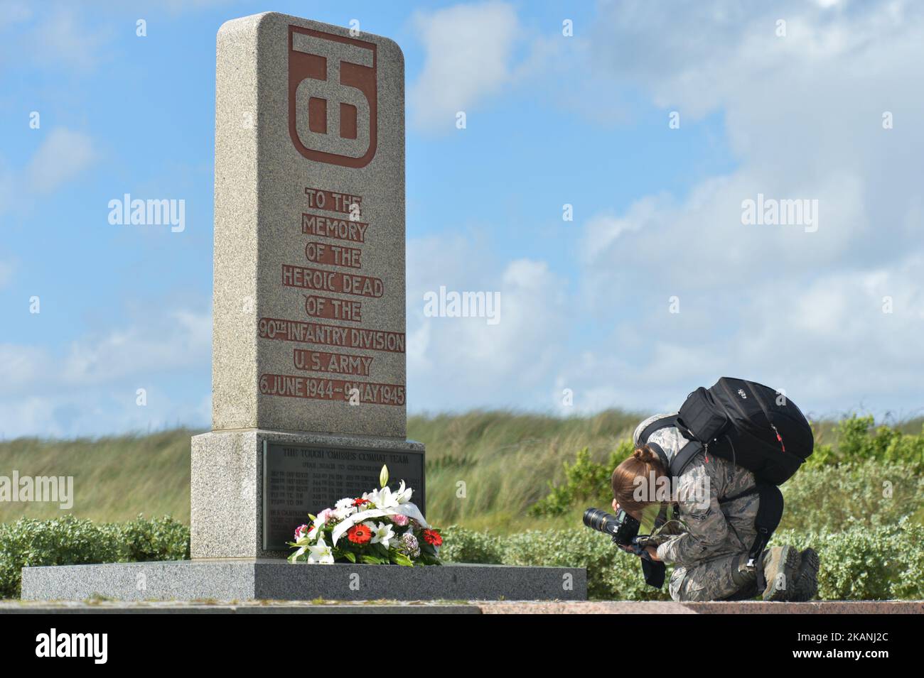 An US ARmy photographer take a photo at the end of the International
