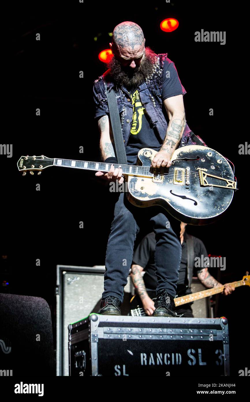 Tim Armstrong of the american punk rock band Rancid pictured on stage as they perform at Pinkpop Festival 2017 in Landgraaf (Netherlands) (Photo by Roberto Finizio/NurPhoto) *** Please Use Credit from Credit Field *** Stock Photo