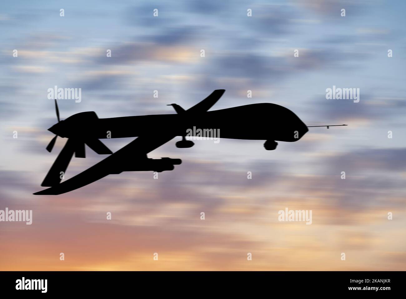 Ukraine. 03rd Nov, 2022. The silhouette of the General Atomics MQ-1 Predator at sunset. Combat drone. Illustrative photo (Photo by Aleksandr Gusev/Pacific Press) Credit: Pacific Press Media Production Corp./Alamy Live News Stock Photo
