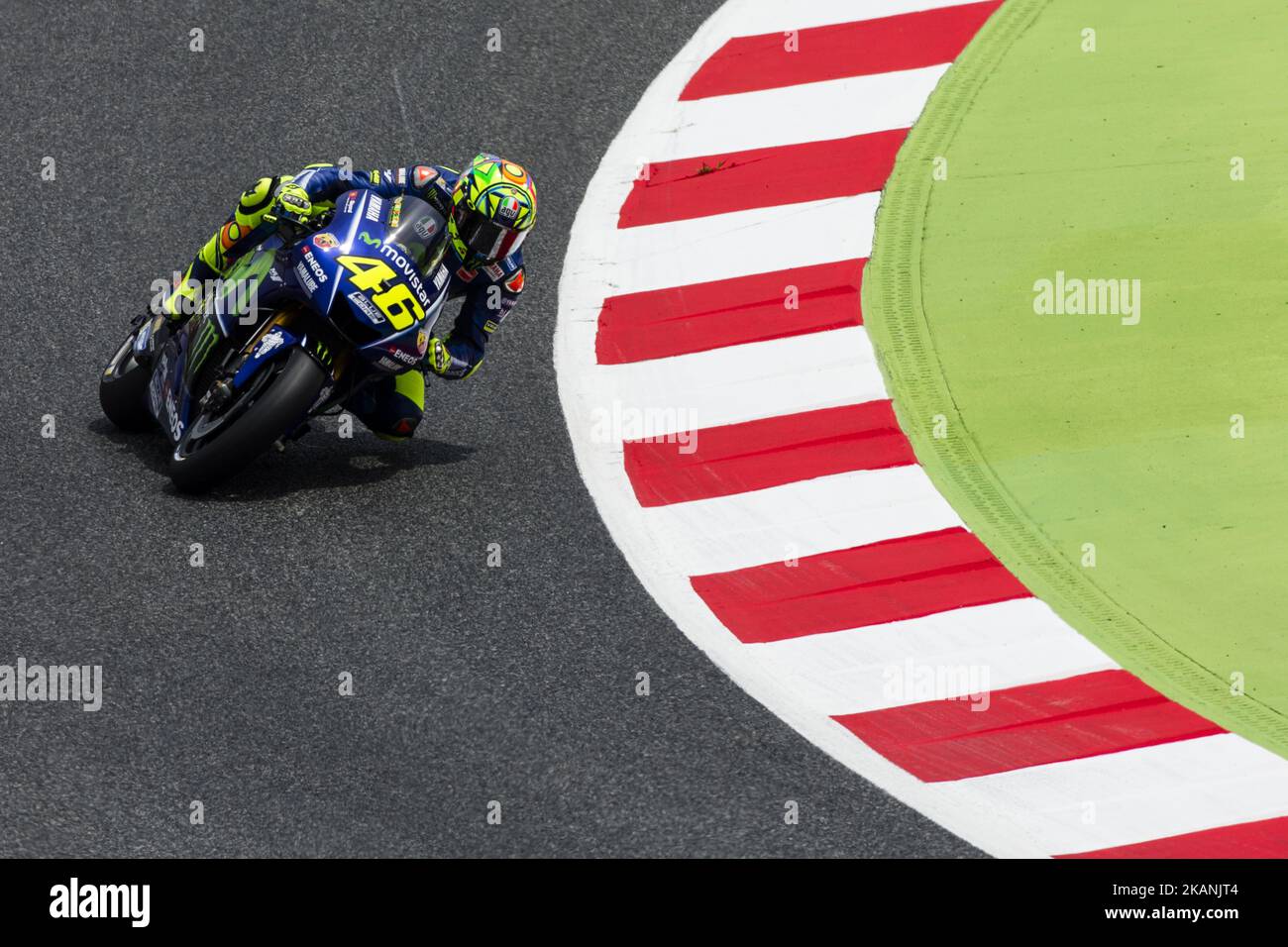 46 Valentino Rossi from Italy of Movistar Yamaha Moto GP (Yamaha) during the Monter Energy Catalonia Grand Prix, at the Circuit de Barcelona-Catalunya on June 9 of 2017. (Photo by Xavier Bonilla/NurPhoto) *** Please Use Credit from Credit Field *** Stock Photo