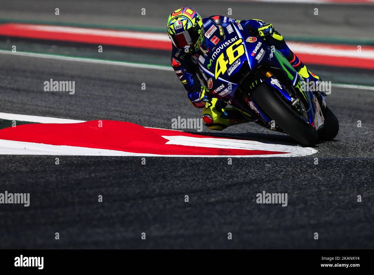 46 Valentino Rossi from Italy of Movistar Yamaha Moto GP (Yamaha) during the Monter Energy Catalonia Grand Prix, at the Circuit de Barcelona-Catalunya on June 10 of 2017. (Photo by Xavier Bonilla/NurPhoto) *** Please Use Credit from Credit Field *** Stock Photo