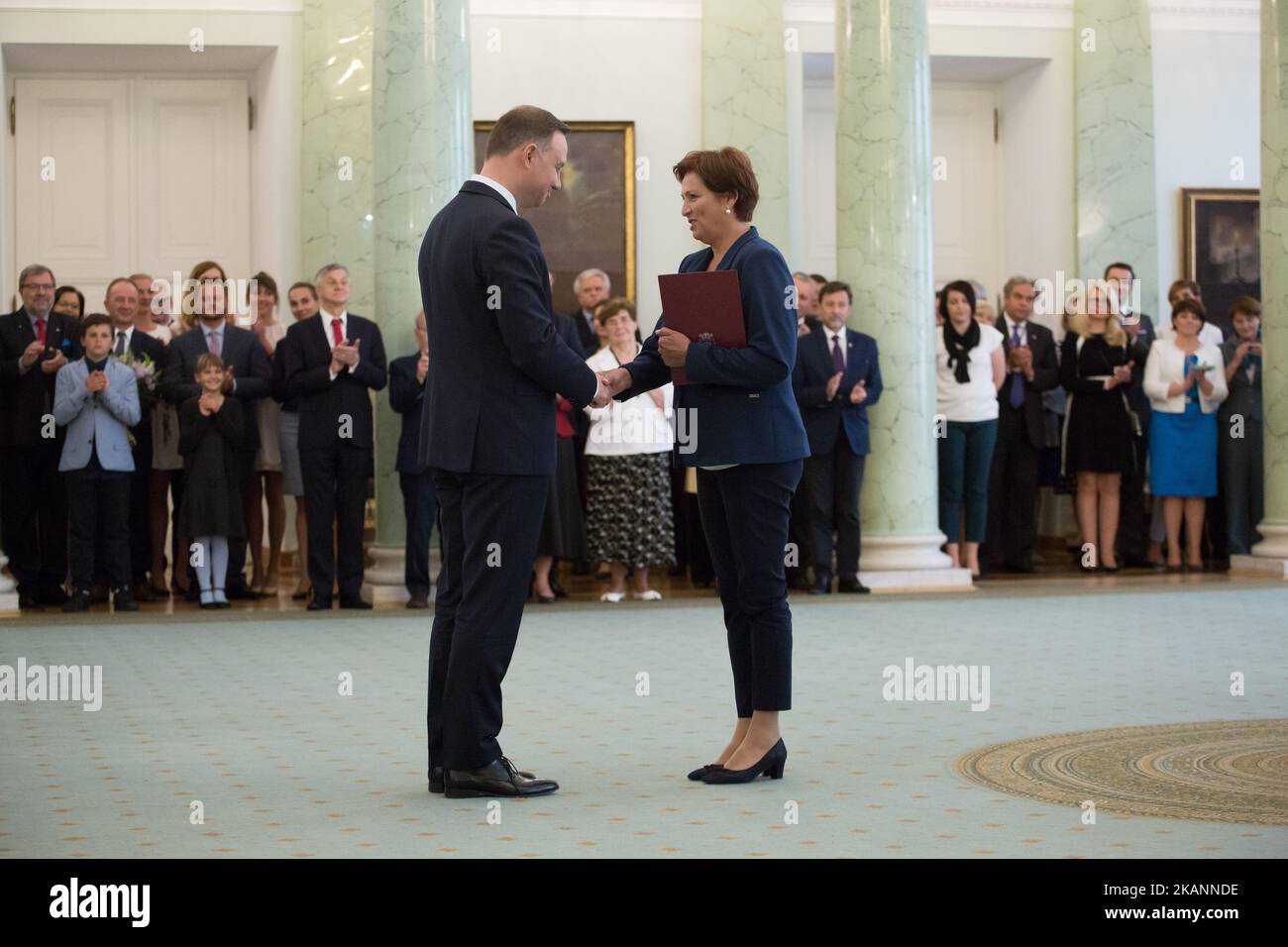 President of Poland Andrzej Duda appointed Halina Szymanska as new head of President's Office at Presidential Palace in Warsaw, Poland on 12 June 2017 (Photo by Mateusz Wlodarczyk/NurPhoto) *** Please Use Credit from Credit Field *** Stock Photo