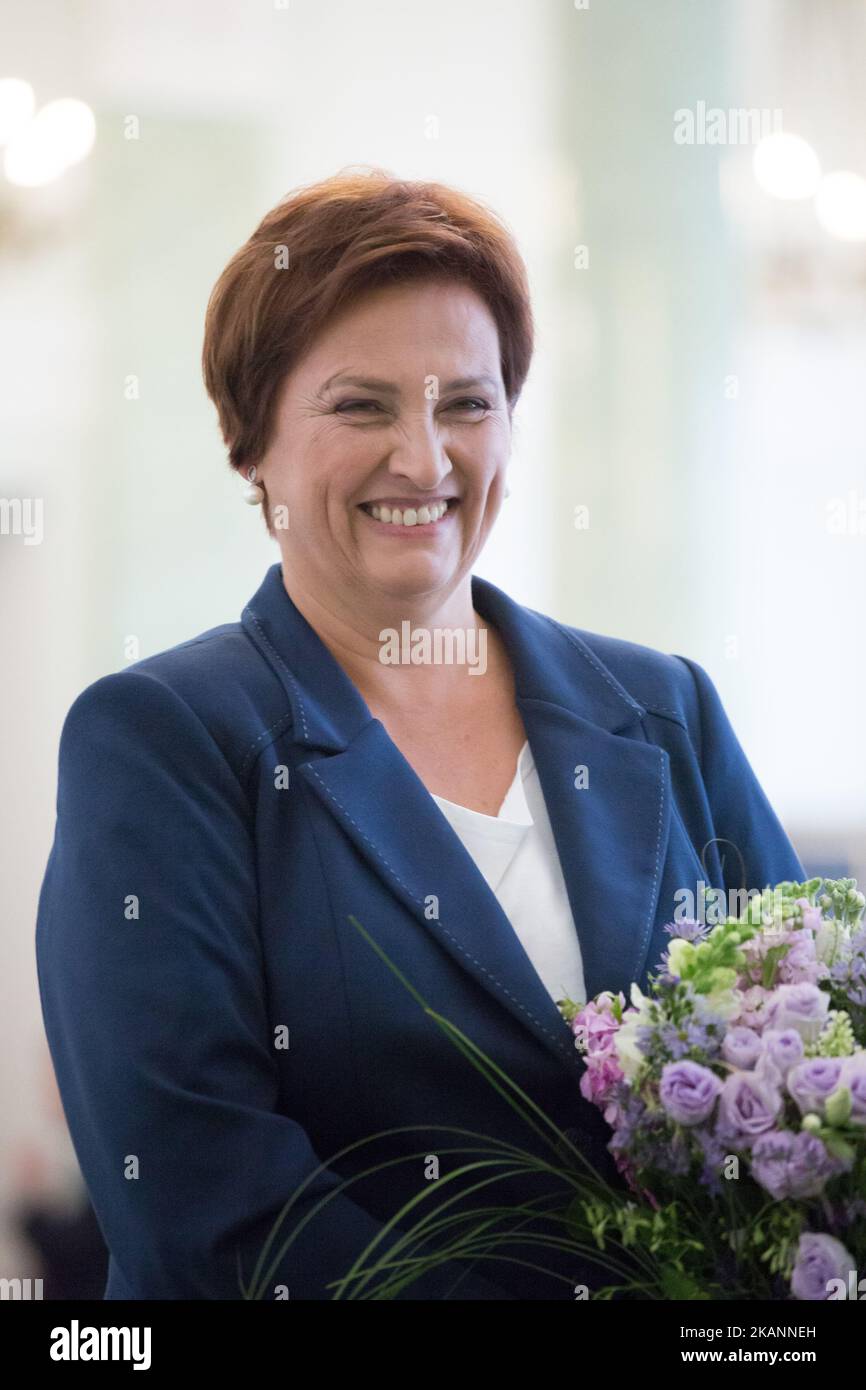 New head of Polish President's Office, Halina Szymanska at Presidential Palace in Warsaw, Poland on 12 June 2017 (Photo by Mateusz Wlodarczyk/NurPhoto) *** Please Use Credit from Credit Field *** Stock Photo