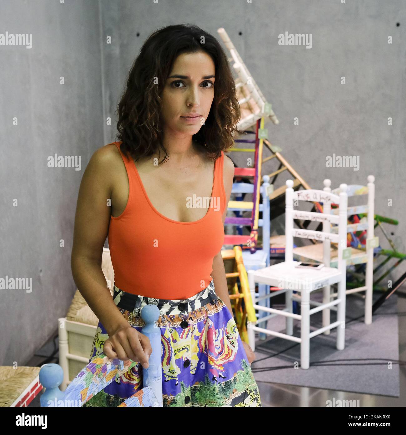 The actress Inma Cuesta poses for the photographers during the press screening of the exhibition