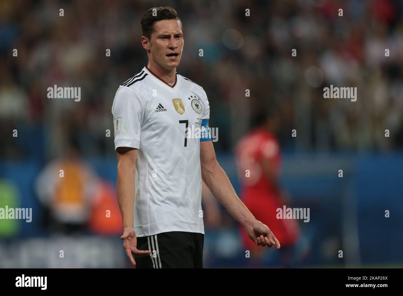 Julian Draxler of the Germany national football team reacts during the 2017 FIFA Confederations Cup final match between Chile and Germany at Saint Petersburg Stadium on July 02, 2017 in St. Petersburg, Russia. (Photo by Igor Russak/NurPhoto) *** Please Use Credit from Credit Field *** Stock Photo