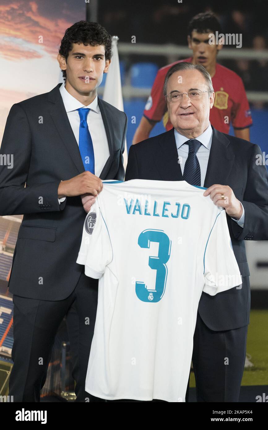 Real Madrid soccer player Jesus Vallejo is presented at Bernabeu