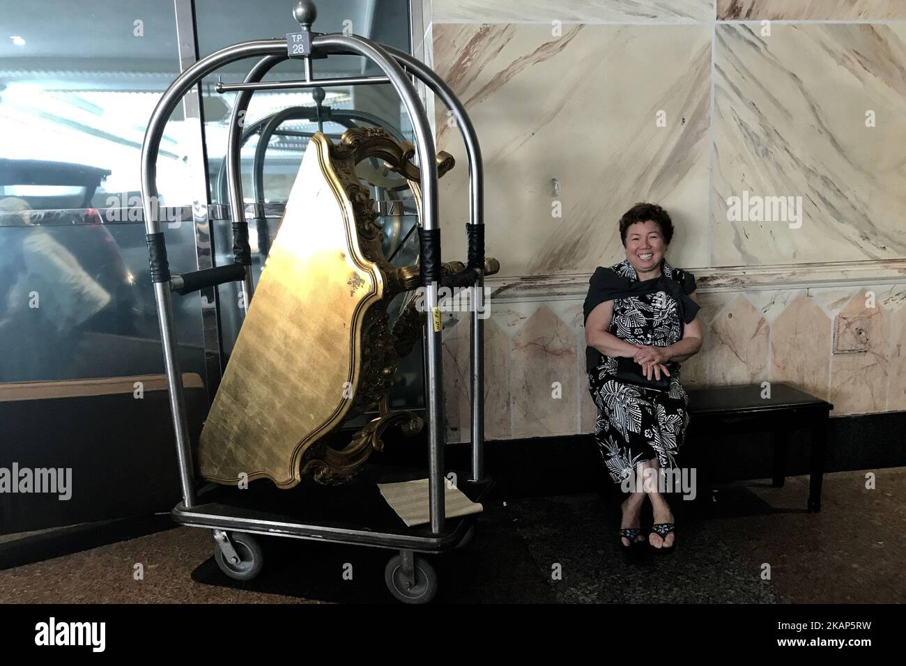 Members of the public check out after purchasing items during the third day of a liquidation sale at the former Trump Taj Mahal Casino and Resort in Atlantic City, New Jersey, on July 8, 2017. The property recently changed hands for $50 million and will be redeveloped in a Hard Rock Cafe owned resort. (Photo by Bastiaan Slabbers/NurPhoto) *** Please Use Credit from Credit Field *** Stock Photo
