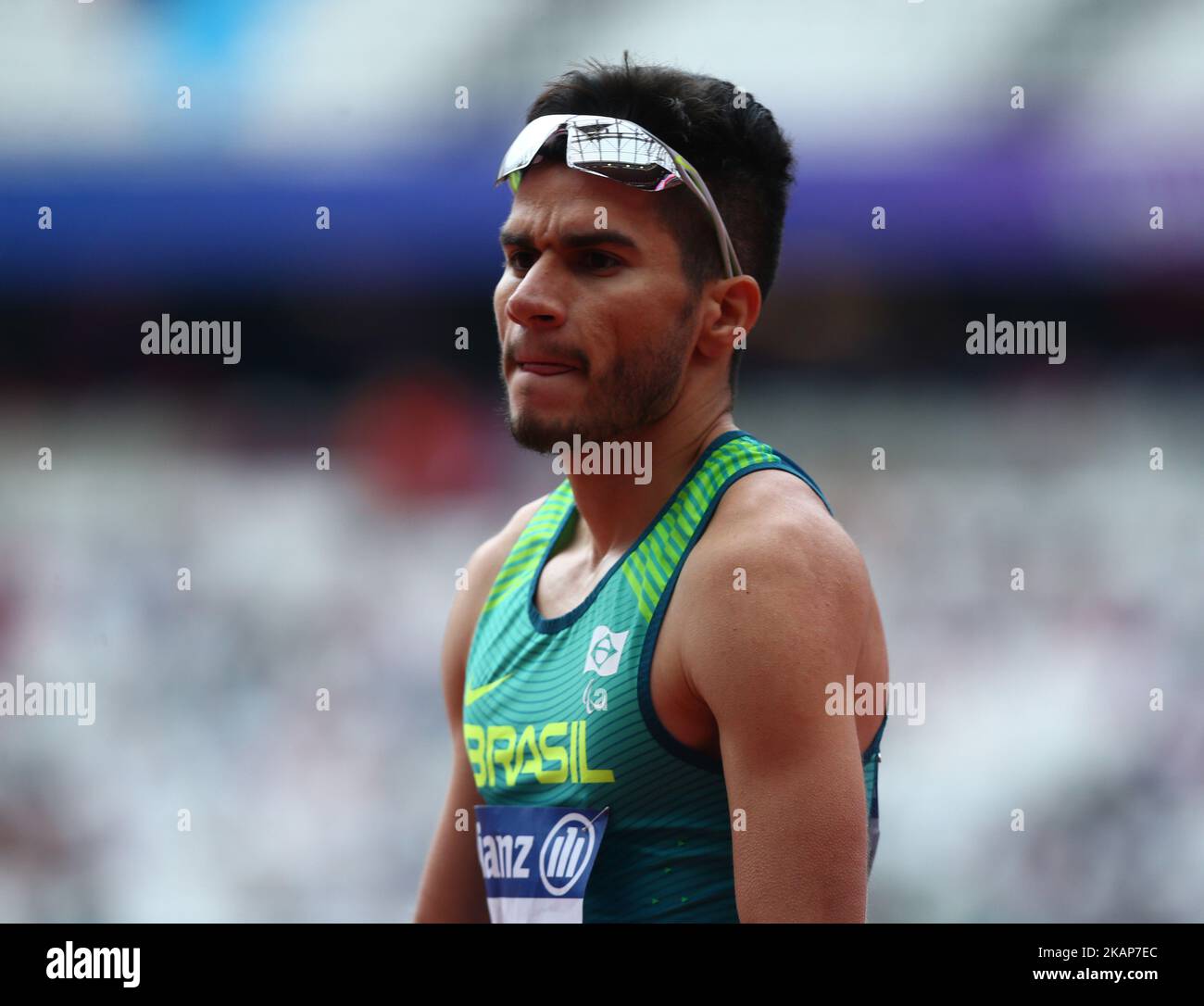 Yohansson Nascimento of Brazil Men's 100m T47 Round 1 Heat 2 during IPC