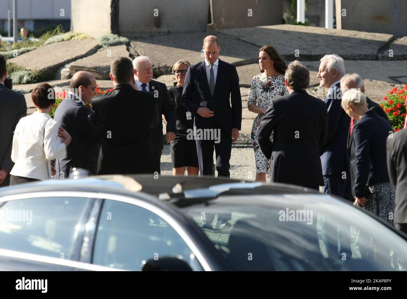 Kate Middleton, Prince William and former President of Poland Lech