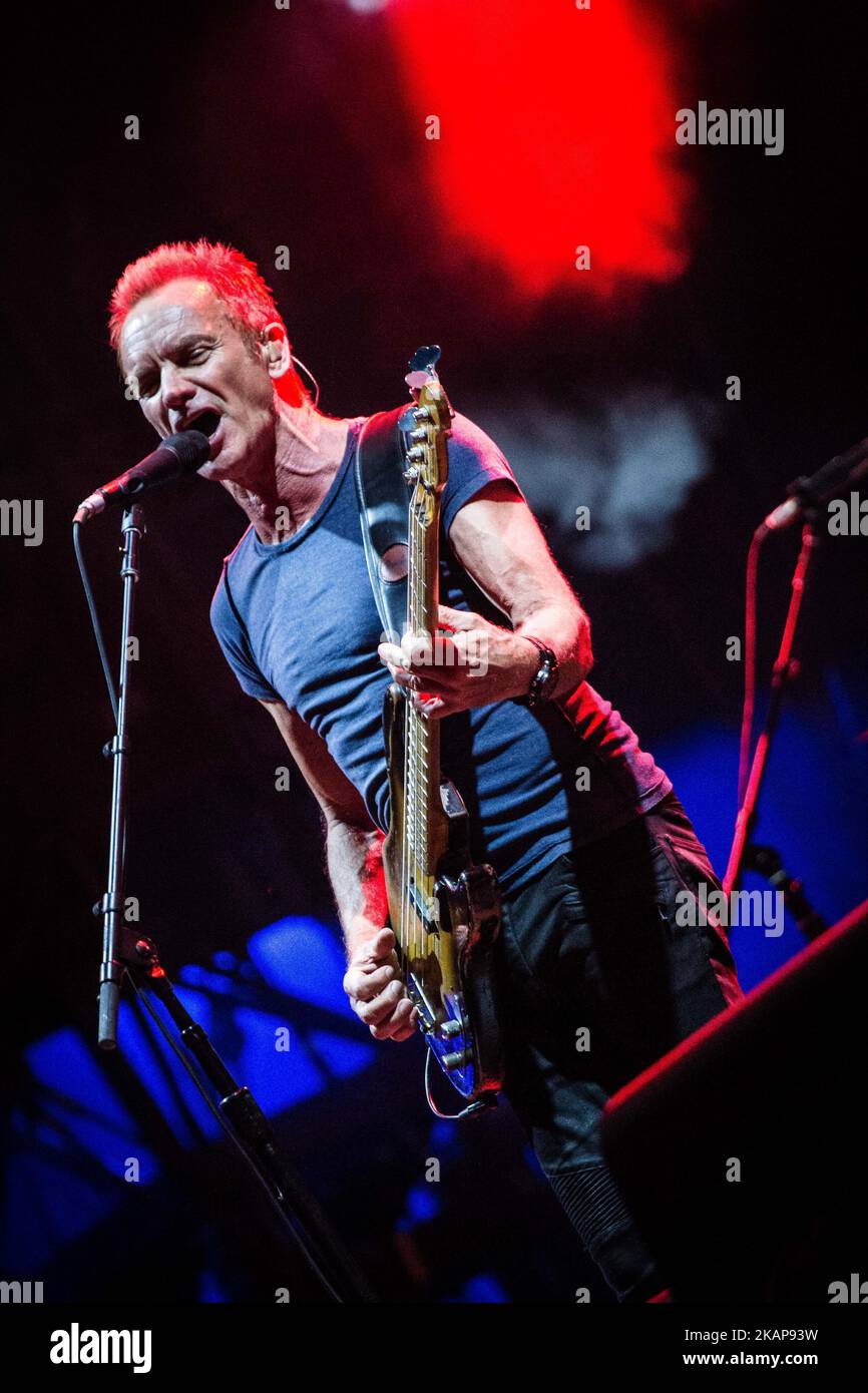 The english singer and song-writer Sting, performs on stage at the Moon&Stars 2017 Festival in Locarno, Switzerland on July 19, 2017. (Photo by Roberto Finizio/NurPhoto) *** Please Use Credit from Credit Field *** Stock Photo