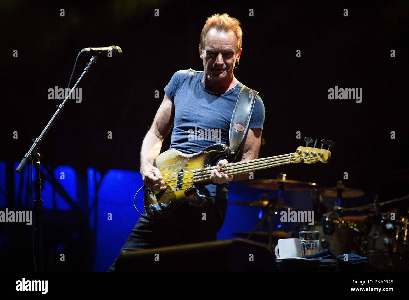 The english singer and song-writer Sting, performs on stage at the Moon&Stars 2017 Festival in Locarno, Switzerland on July 19, 2017. (Photo by Roberto Finizio/NurPhoto) *** Please Use Credit from Credit Field *** Stock Photo