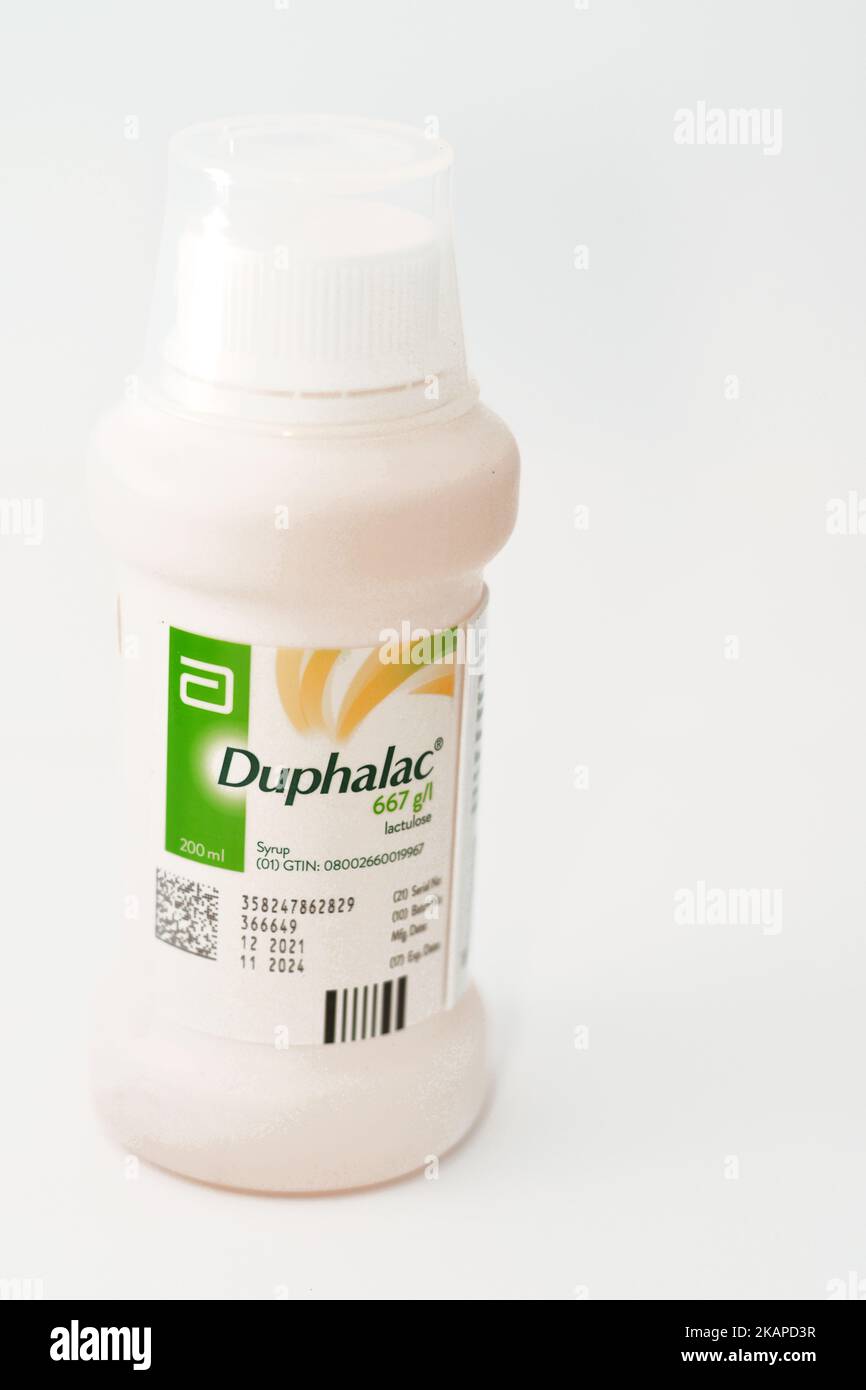 Cairo, Egypt, October 5 2022 Duphalac lactulose syrup medication