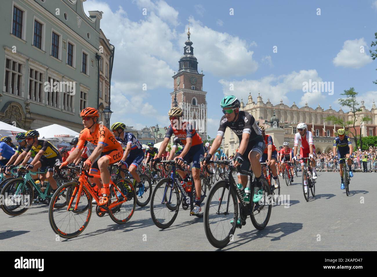 A Start of the opening stage, a 130km with start and finish in Krakow, during the 74th edition of Tour of Poland 2017. On Saturday, July 29, 2017, in Krakow, Poland. Photo by ARtur Widak *** Please Use Credit from Credit Field ***  Stock Photo