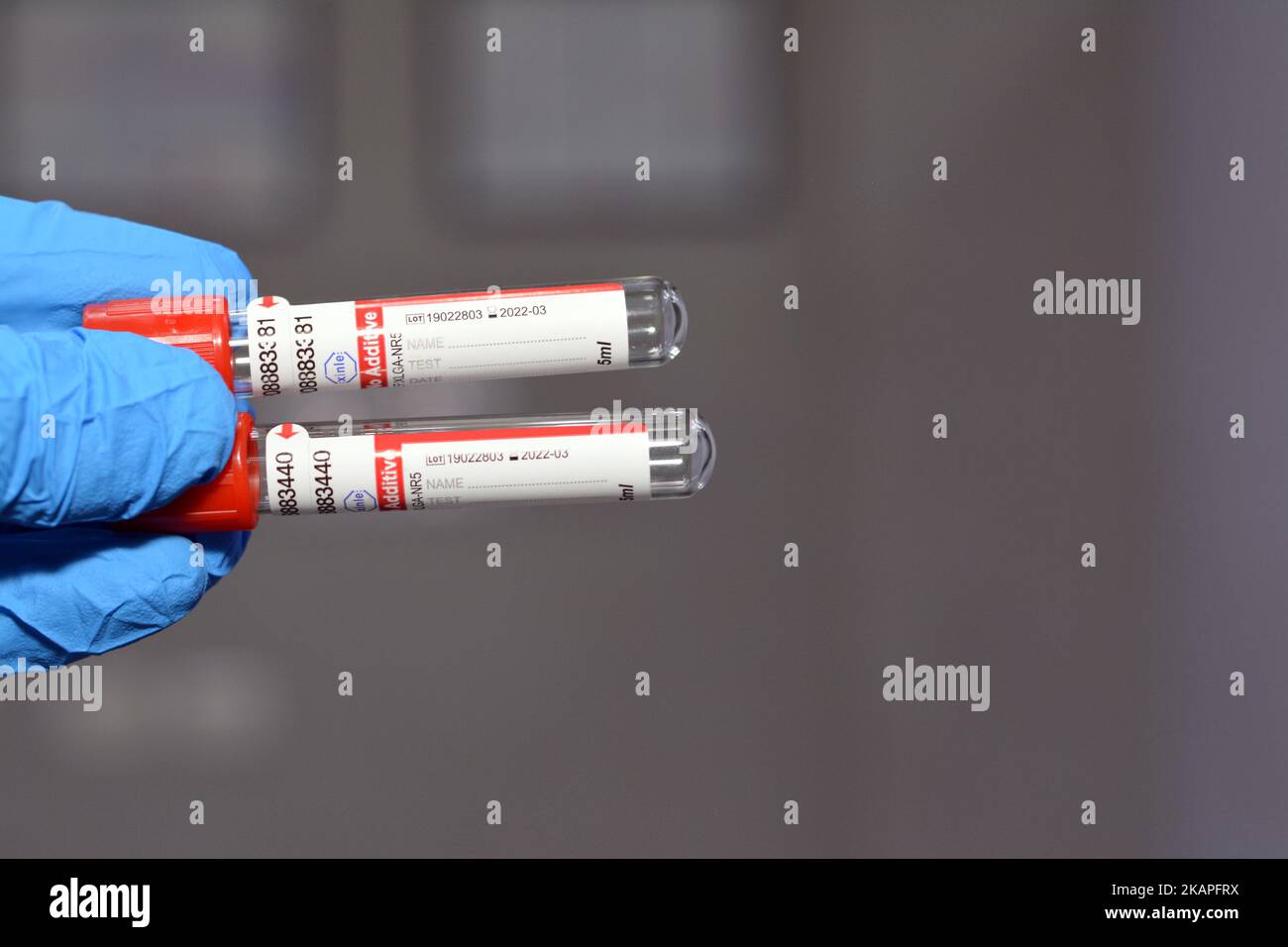 Cairo, Egypt, October 22 2022 Blood collection tube for collecting