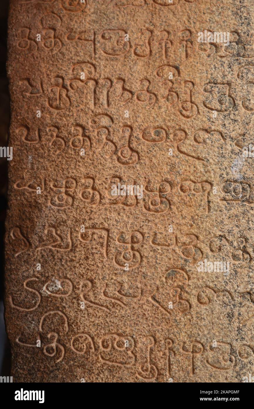 Old Tamil Inscriptions are found in the Tanjore Brihadeeswarar temple