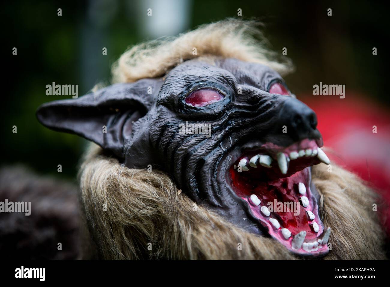 A robot named 'Super Monster Wolf' a solar powered robot designed to scare away wild animals from farmer’s crops is seen in the rice field in Kisarazu, southwestern Chiba Prefecture, Japan on August 10, 2017. (Photo by Richard Atrero de Guzman/NUR Photo) *** Please Use Credit from Credit Field *** Stock Photo