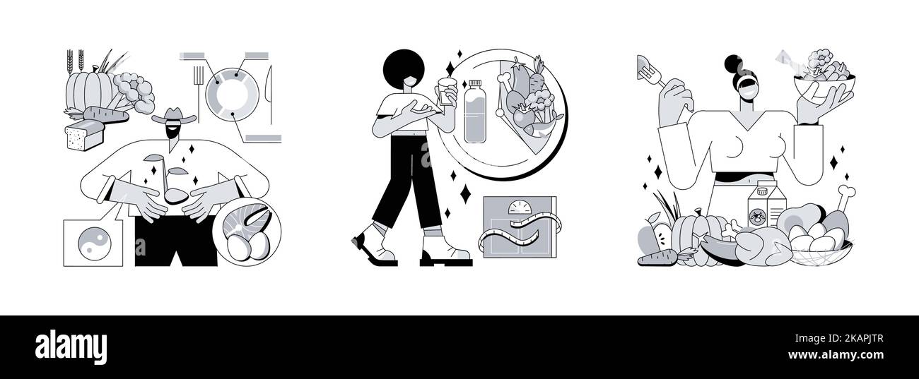 Burn Fat Abstract Concept Vector Illustration Set Macrobiotic Diet Intermittent Fasting Dukan burn-fat-abstract-concept-vector-illustration-set-macrobiotic-diet-intermittent-fasting-dukan