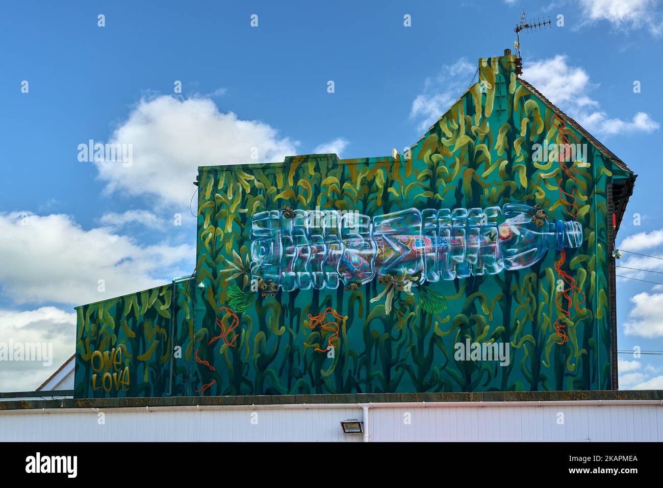 A large scale mural by artist Louis Masai as part of the Rise Up Residency in Margate, Thanet. Stock Photo