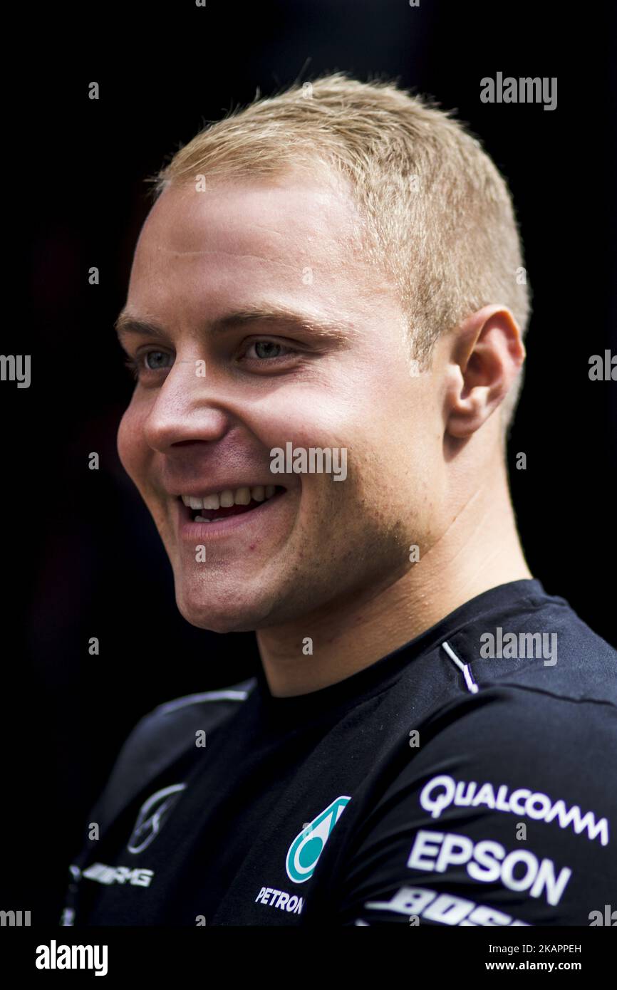 77 BOTTAS Valtteri from Finland of team Mercedes GP during the Formula One Belgian Grand Prix at Circuit de Spa-Francorchamps on August 24, 2017 in Spa, Belgium. (Photo by Xavier Bonilla/NurPhoto) Stock Photo