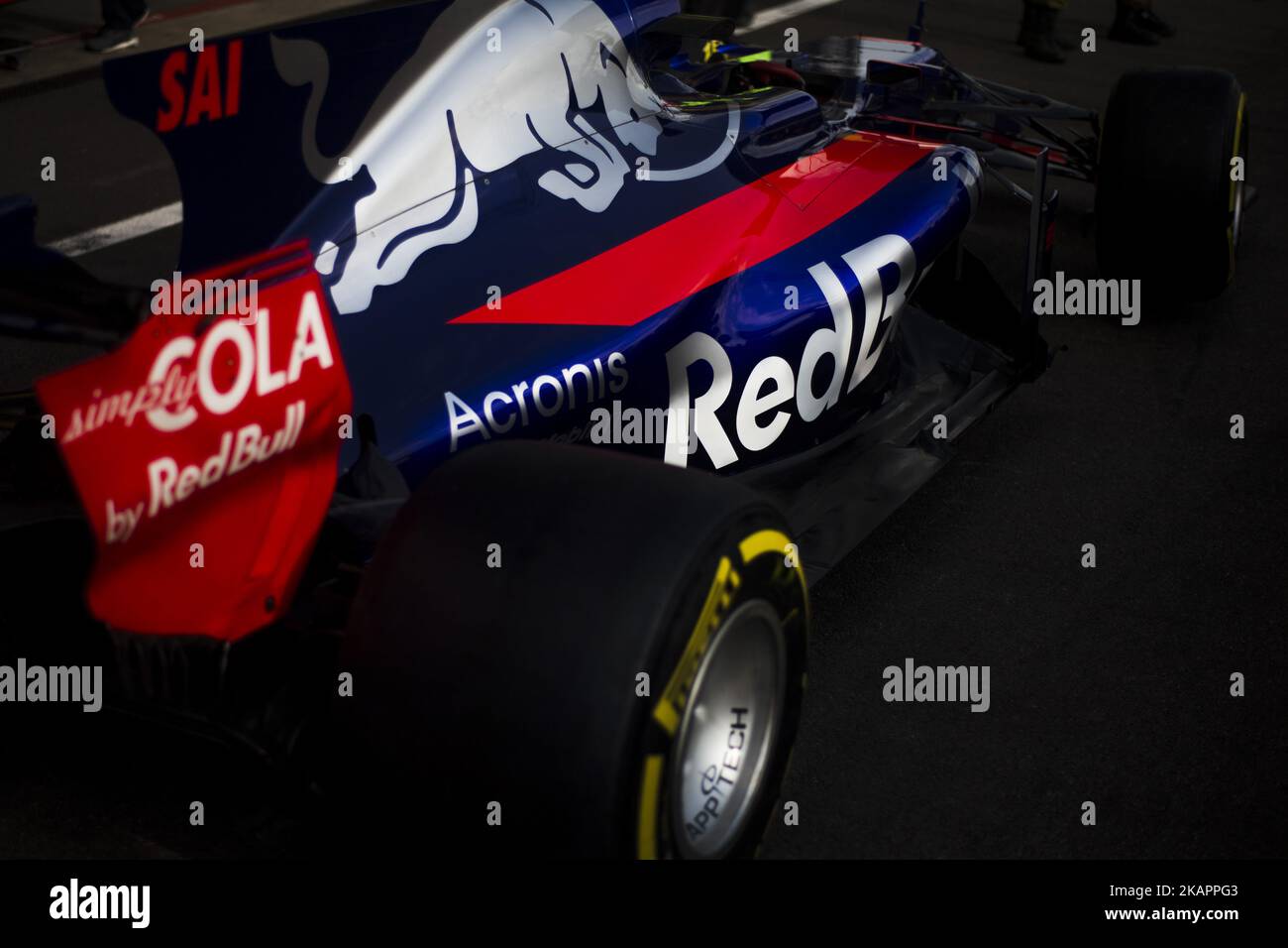 55 SAINZ Carlos from Spain of team Toro Rosso car detail during the Formula One Belgian Grand Prix at Circuit de Spa-Francorchamps on August 24, 2017 in Spa, Belgium. (Photo by Xavier Bonilla/NurPhoto) Stock Photo
