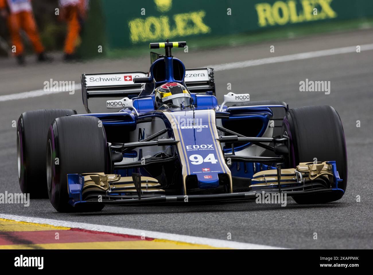 94 WEHRLEIN Pascal from Germany of Sauber F1 during the Formula One Belgian Grand Prix at Circuit de Spa-Francorchamps on August 25, 2017 in Spa, Belgium. (Photo by Xavier Bonilla/NurPhoto) Stock Photo