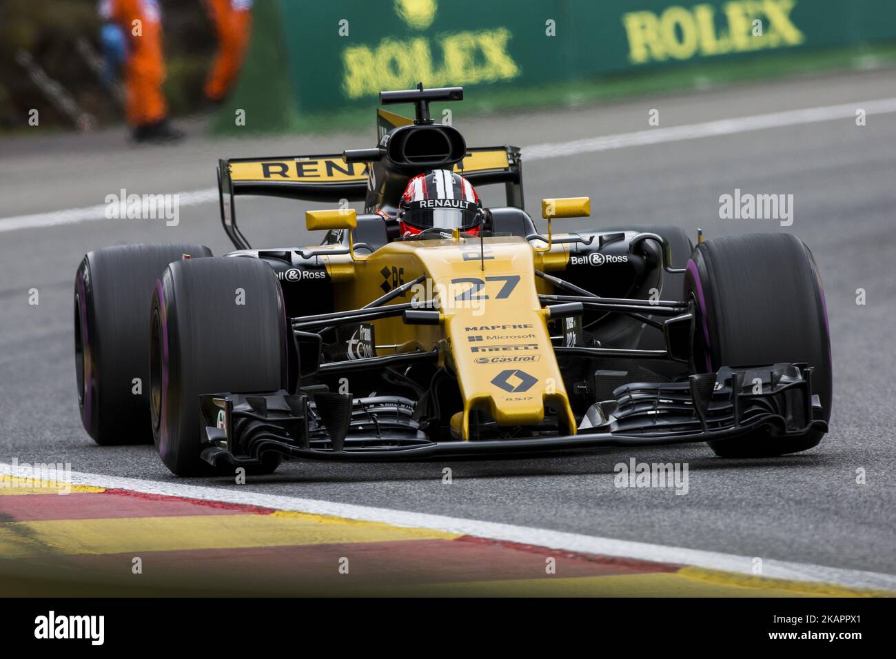 27 HULKENBERG Nico from Germany of team Renault Sport F1 team during the Formula One Belgian Grand Prix at Circuit de Spa-Francorchamps on August 25, 2017 in Spa, Belgium. (Photo by Xavier Bonilla/NurPhoto) Stock Photo