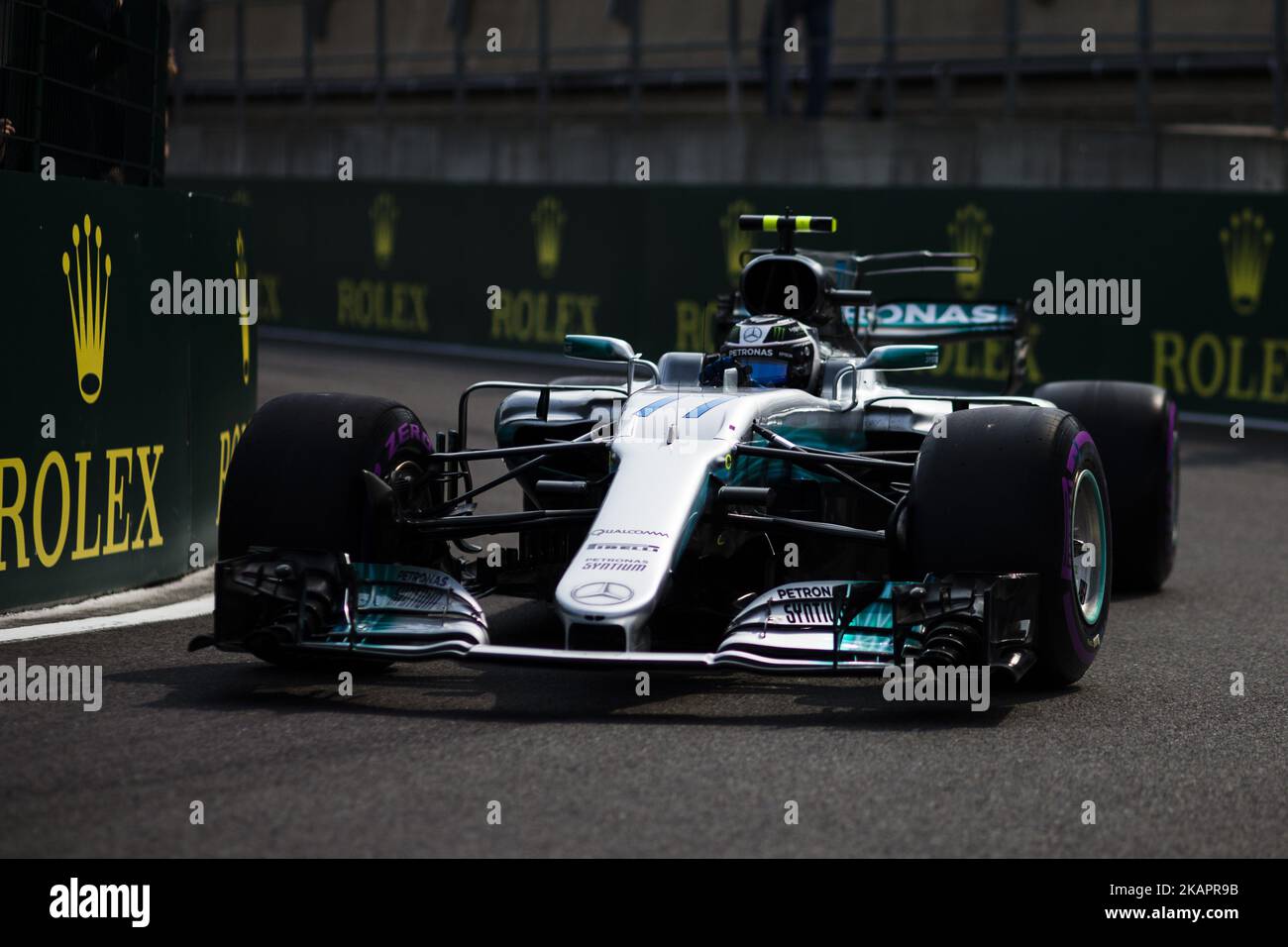 77 BOTTAS Valtteri from Finland of team Mercedes GP during the Qualifying of Formula One Belgian Grand Prix at Circuit de Spa-Francorchamps on August 25, 2017 in Spa, Belgium. (Photo by Xavier Bonilla/NurPhoto) Stock Photo