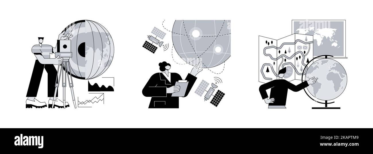 science abstract concept vector illustration set. Geophysics