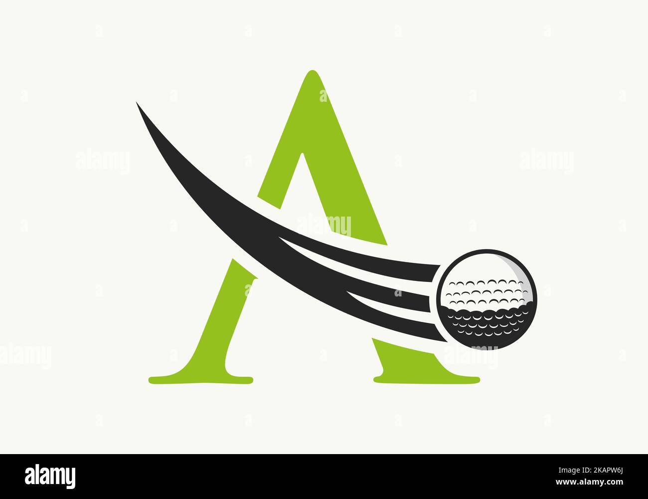 Letter A Golf Logo Design Template. Hockey Sport Academy Sign, Club