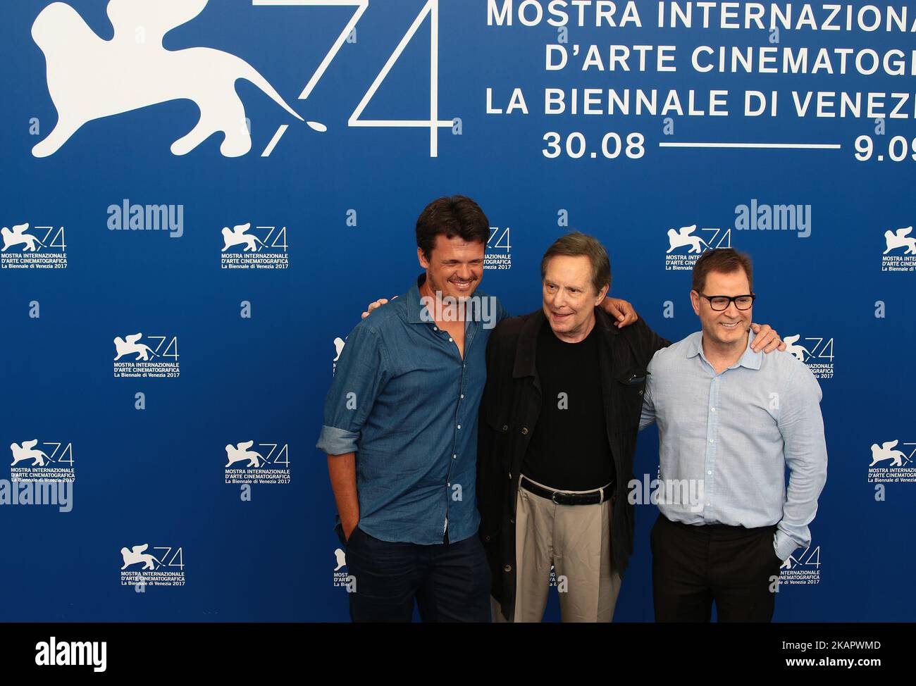 Director William Friedkin (C), producer Mickey Liddell (R) and producer Francesco Zippel attends a photocall of the movie 'The Devil and Father Amorth' presented out of competition during the 74th Venice Film Festival on August 31, 2017 in Venice, Italy. (Photo by Matteo Chinellato/NurPhoto) Stock Photo