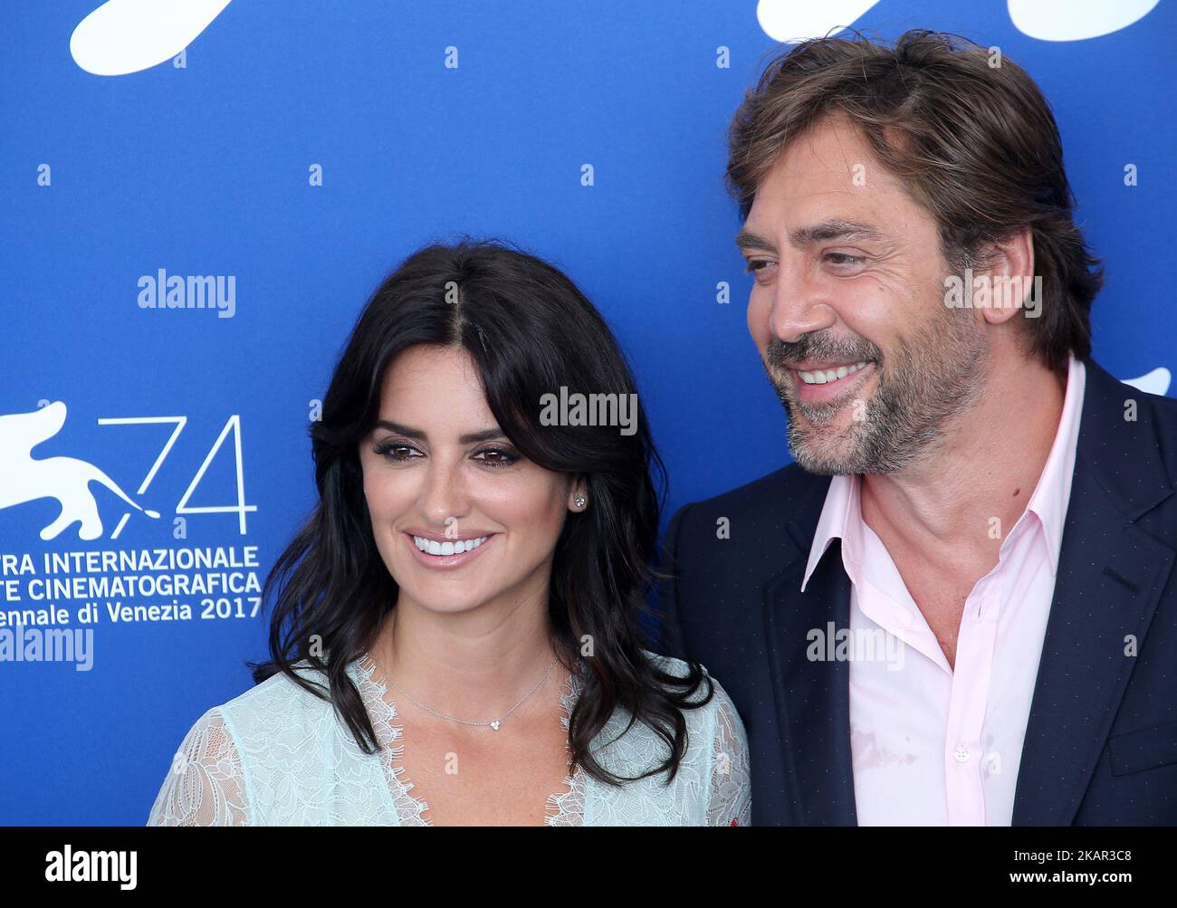 Penelope Cruz and Javier Bardem attend the photo call of the movie 'LOVING PABLO' during 74th Venice International Film Festival on September 6, 2017 at Venice Lido. (Photo by Matteo Chinellato/NurPhoto) Stock Photo