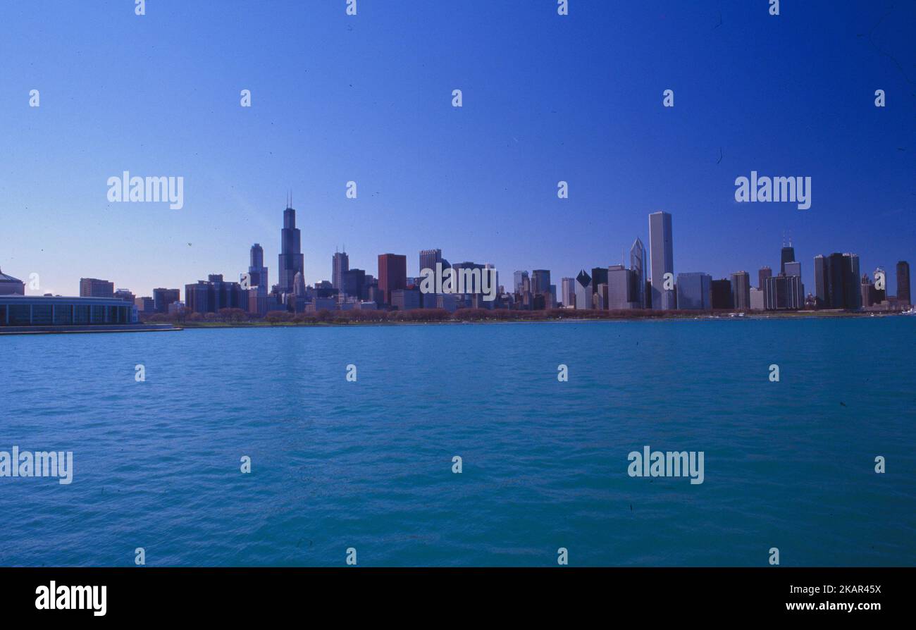 USA: The skyline of Chicago City from Lake Michigan Stock Photo - Alamy