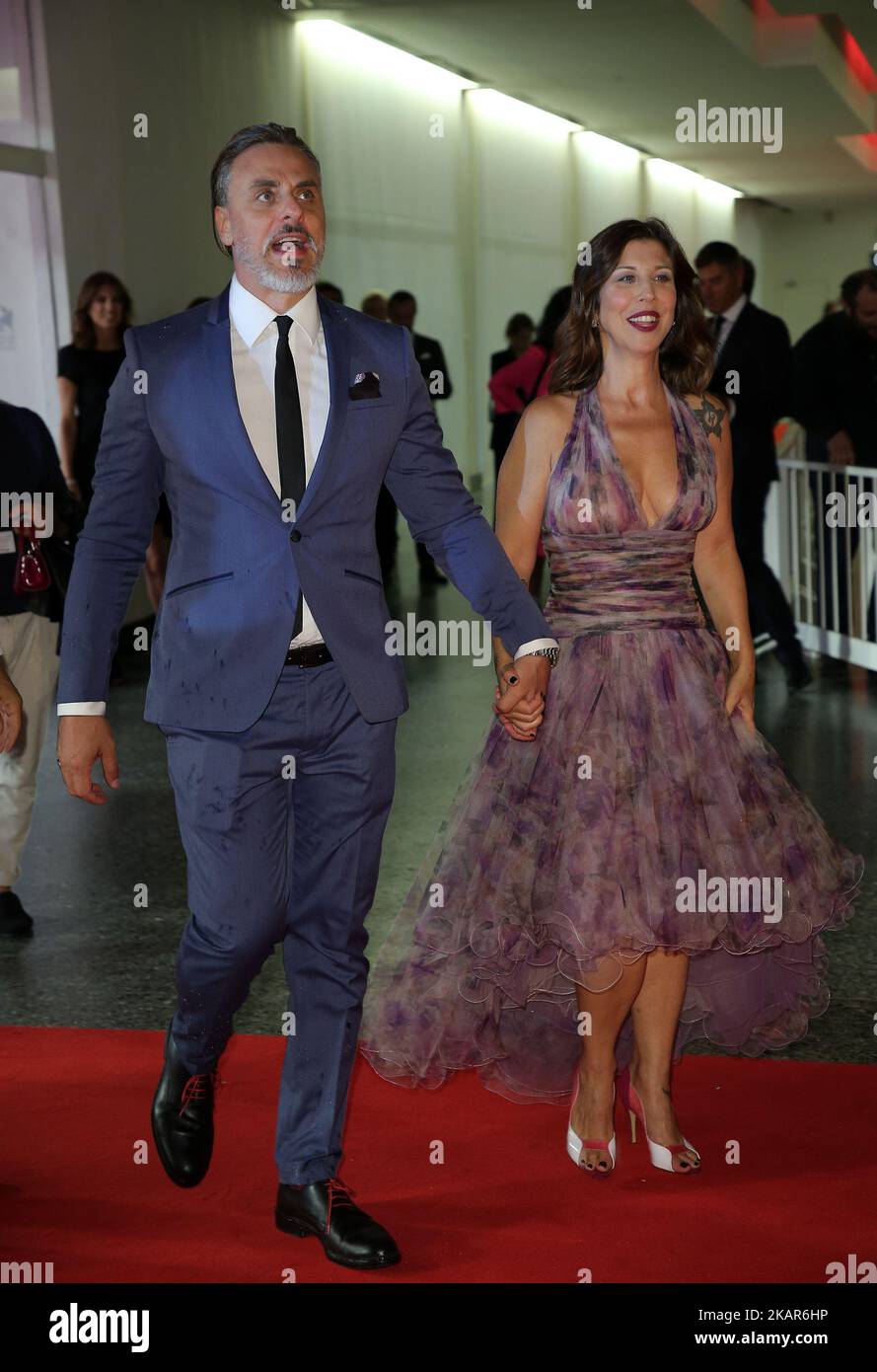 Venice, Italy. 07 September, 2017: Michela Andreozzi and Massimiliano Vado walks the red carpet ahead of the 'Mektoub, My Love: Canto Uno' screening during the 74th Venice Film Festival (Photo by Matteo Chinellato/NurPhoto) Stock Photo