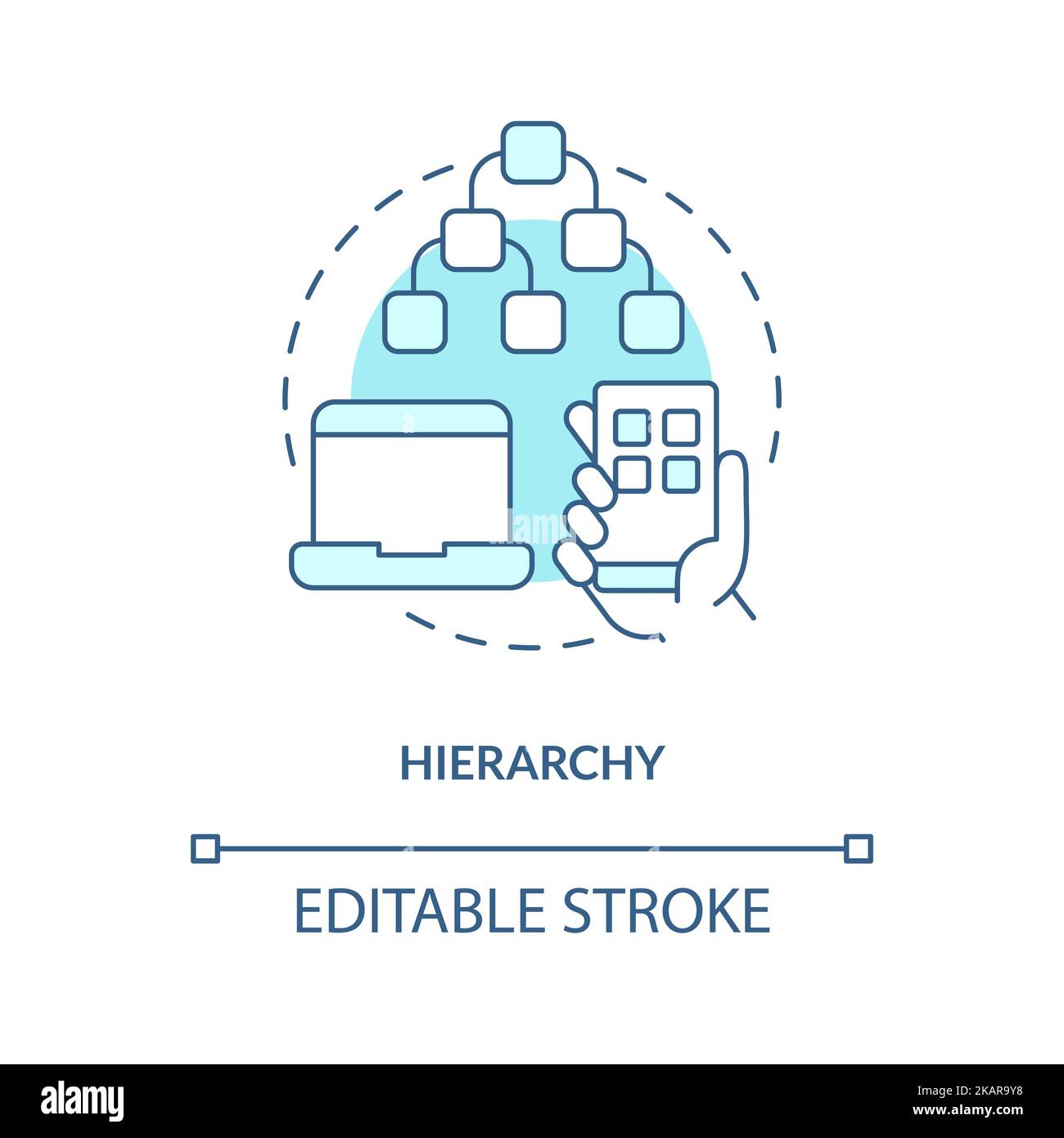 Hierarchy turquoise concept icon Stock Vector