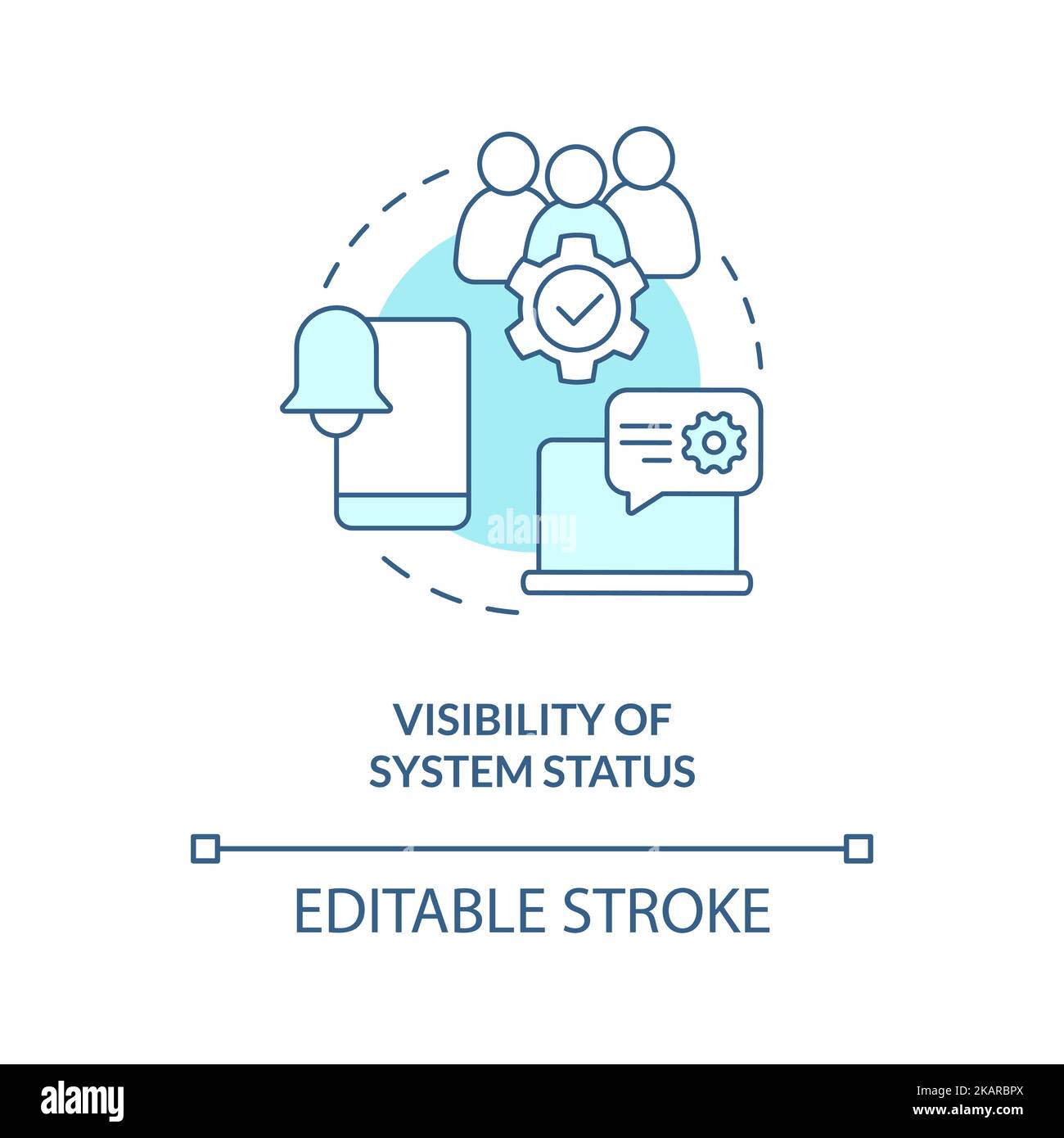 System status visibility turquoise concept icon Stock Vector