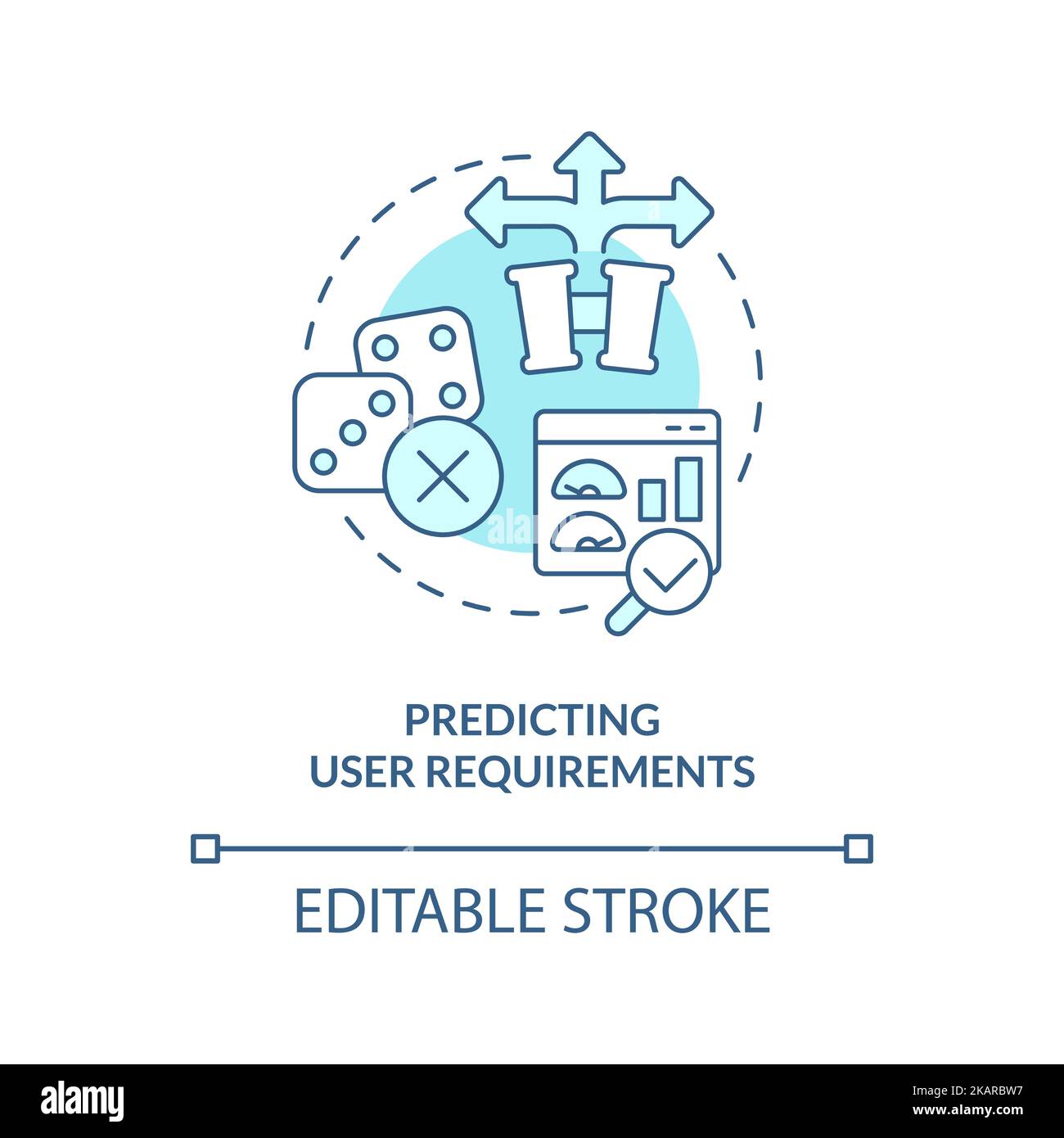 Predicting user requirements turquoise concept icon Stock Vector Image ...