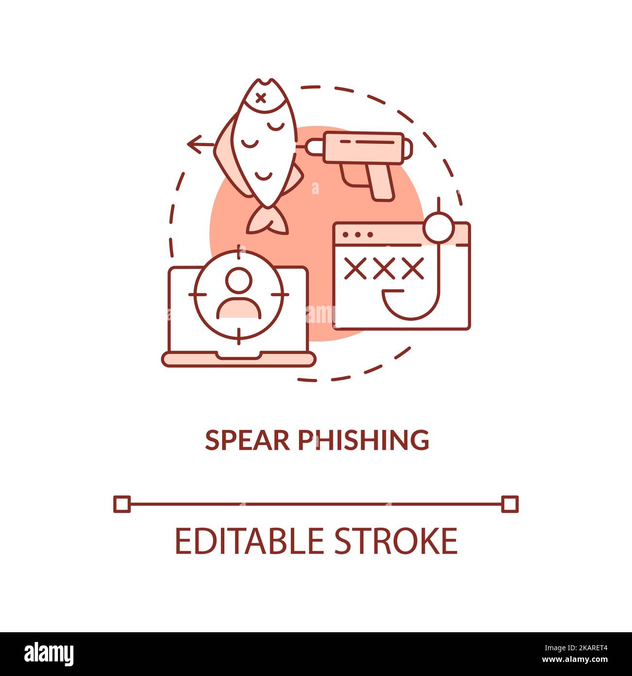 Spear phishing terracotta concept icon Stock Vector