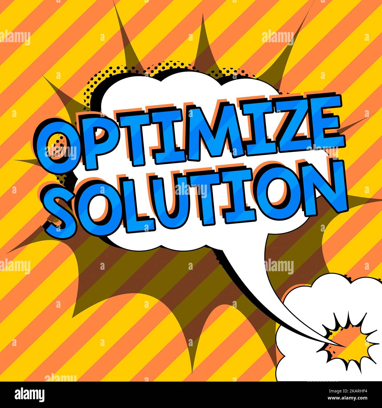Solution File Comic Text caption presenting Optimize Solution. Word for process of finding ...