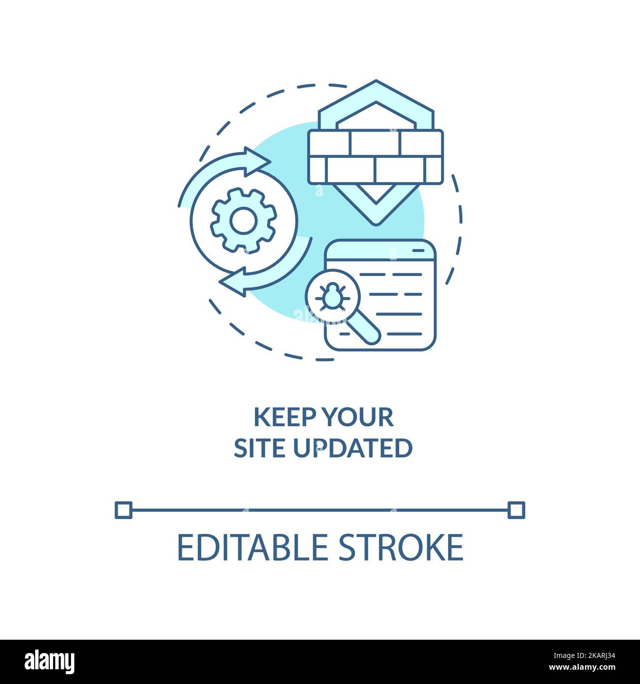 Keep your site updated turquoise concept icon Stock Vector