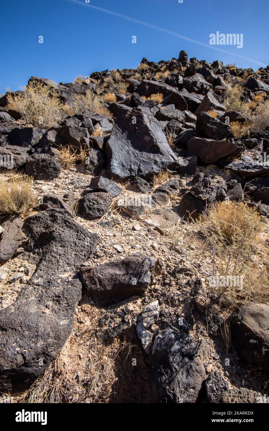 A group of large stones in Boca Negra Canyon of Petroglyph National ...