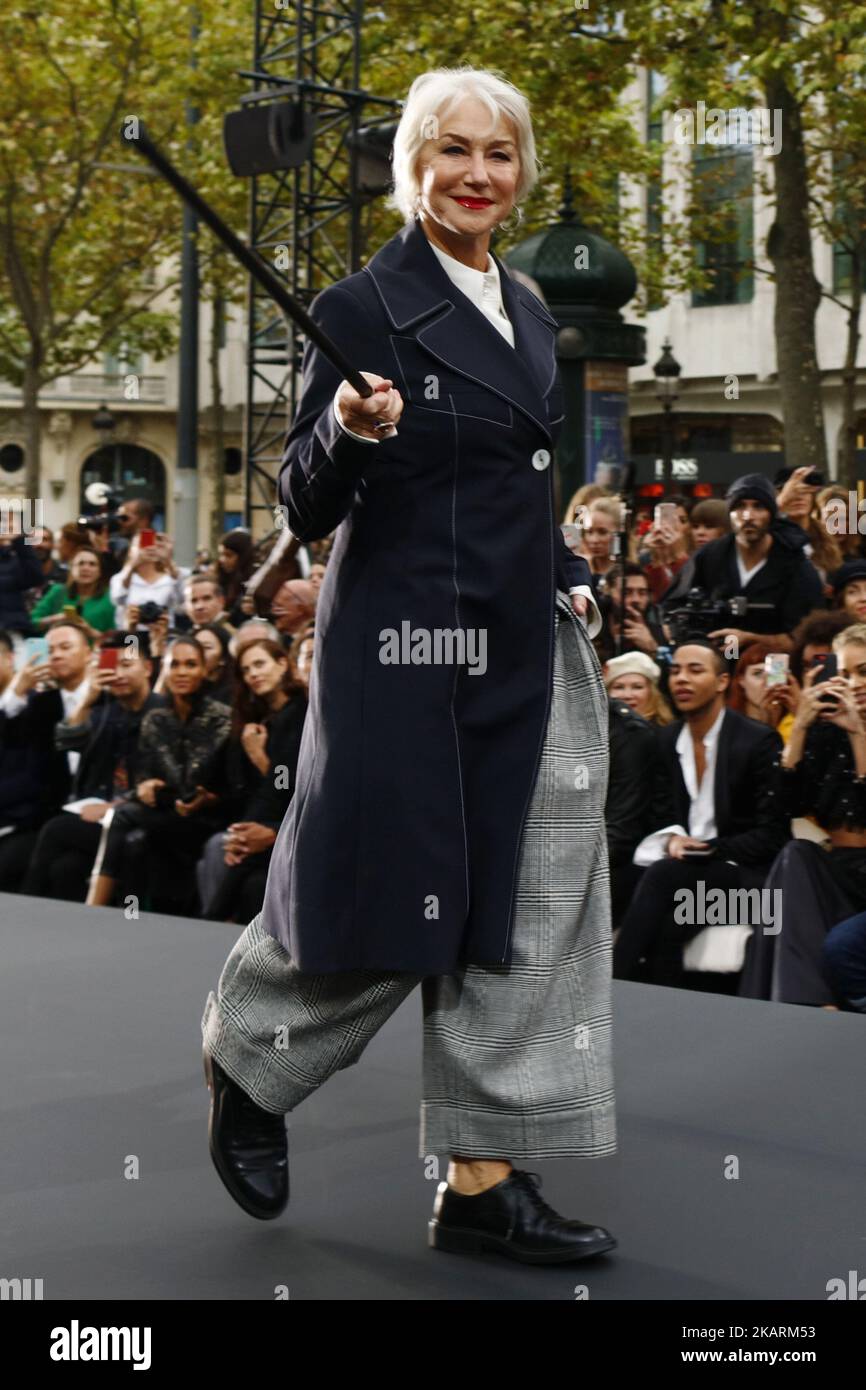 Helen Mirren walks the runway during the Le Defile L'Oreal Paris show ...