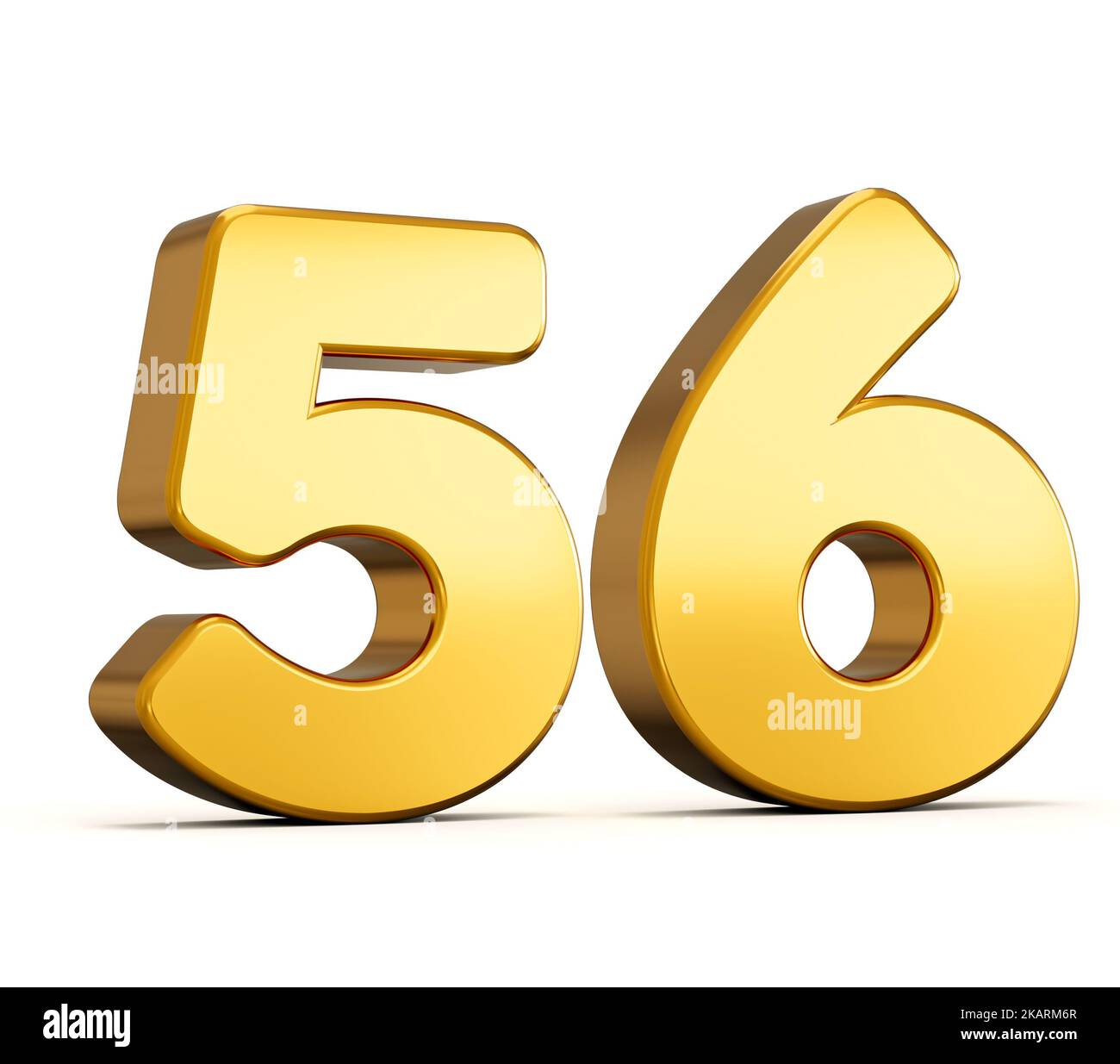 3d illustration of golden number fifty six or 56 isolated on white 3d illustration of golden number fifty six or 56 isolated on white