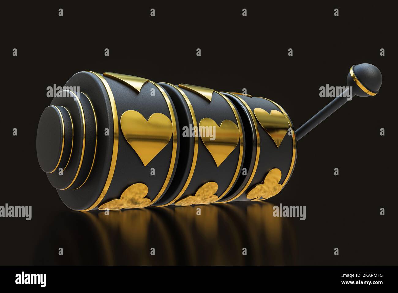 Slot machine, isolated on black background. Slot machine flying above ...