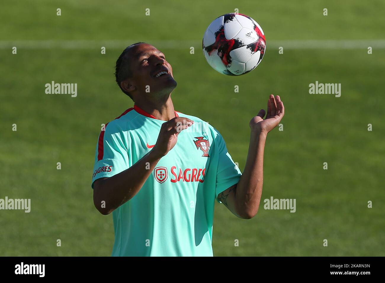 Portugal's defender Bruno Alves in action during National Team Training session before the match between Portugal and Andorra at City Football in Oeiras, Lisbon, Portugal on October 3, 2017. (Photo by Bruno Barros / DPI / NurPhoto) Stock Photo