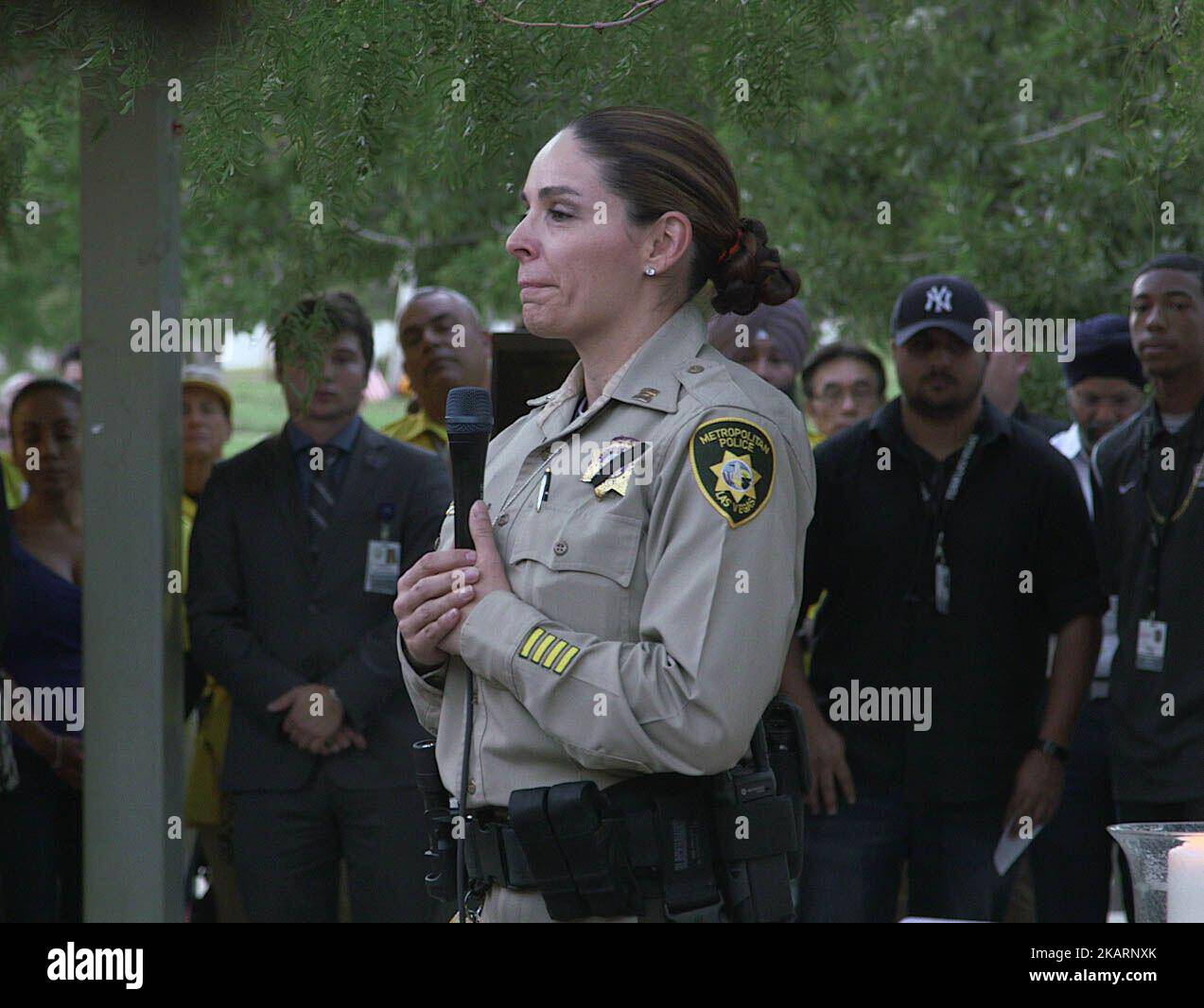 Northwest Area Commmand Police Captain Sasha Larkin tears up while ...