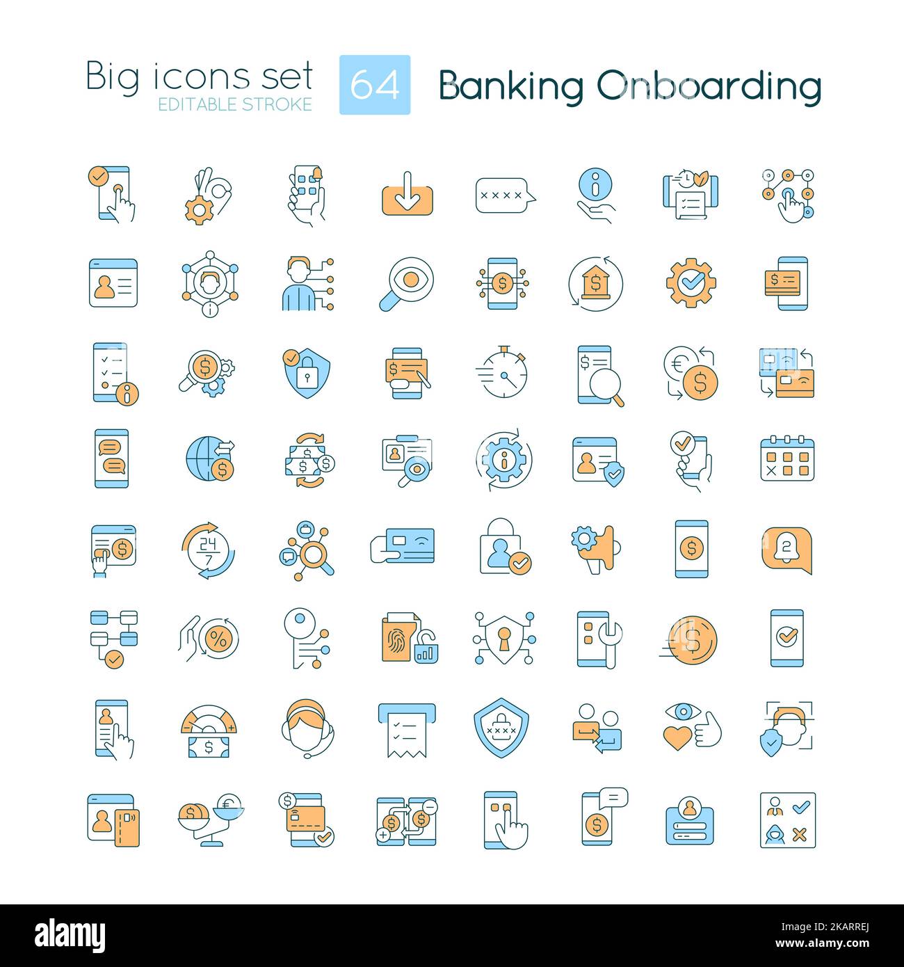Banking onboarding RGB color big icons set Stock Vector Image & Art - Alamy