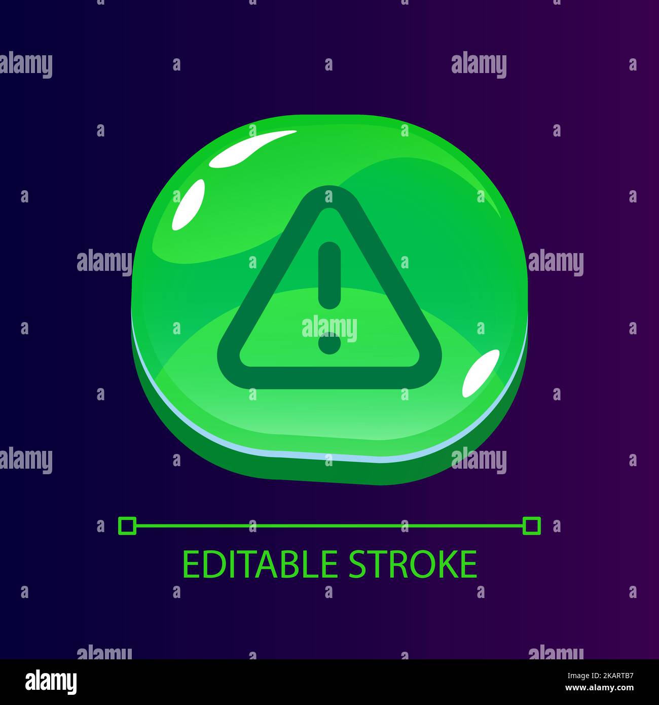 Warning glossy ui button with linear icon Stock Vector Image & Art - Alamy